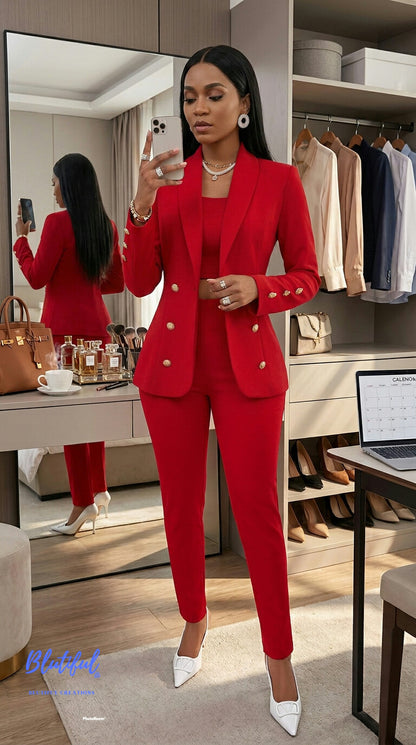 Women's Temu Fall Winter Fashion Long Sleeve Small Suit Outfit Three-piece Suit
